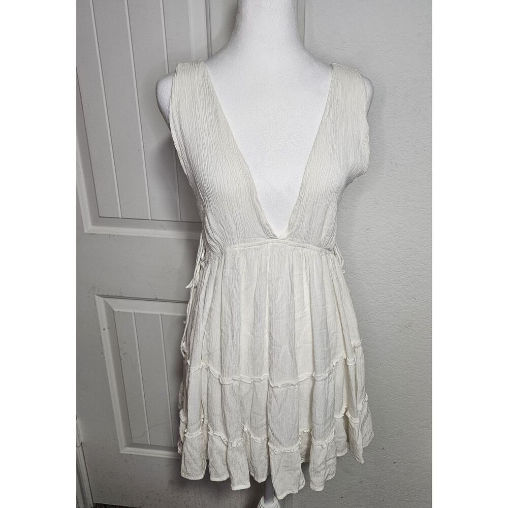 Cotton Candy LA Mini Swing Dress With Lace-up Cut Out Detailing On Side Lined...